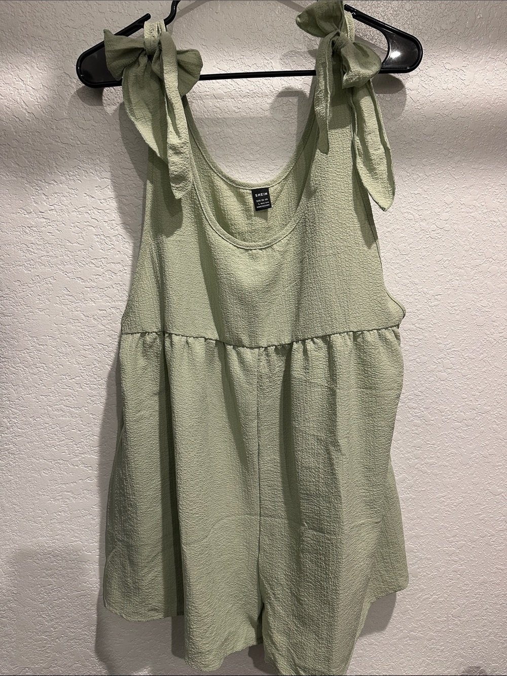 SHEIN Sage Tie-Shoulder Romper